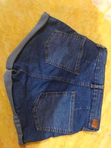 Rolled Hem Denim Shorts