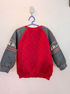 Reindeer theme kids sweater
