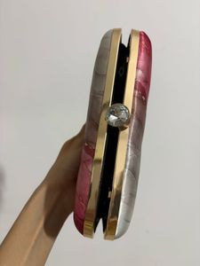 Marbled Effect Clutch Bag