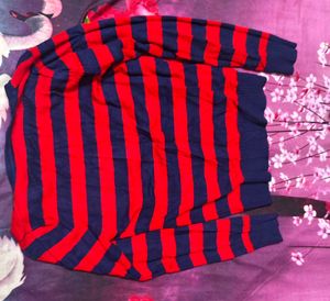 Red and Navy Striped Sweater