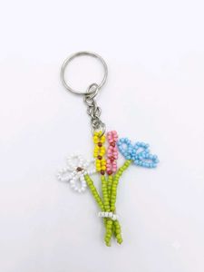 Beaded Flower Keychain