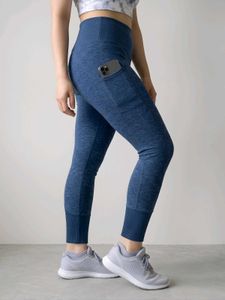 Blue Gret Sport Leggings with Pockets Free Size