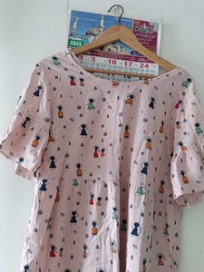 Pink Print Mini Dress