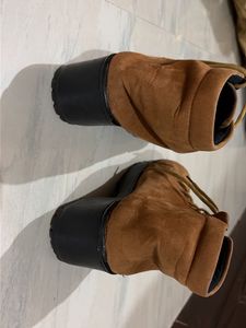 Tan Suede Lace-Up Boots