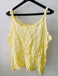 Chic Yellow Textured Button-Up Shirt
