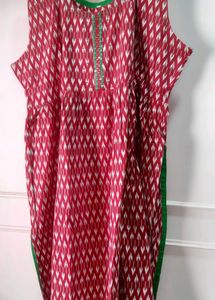 Pure Cotton & organic Ikkat real mirror work Kurti