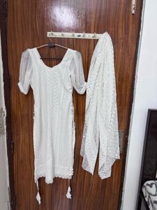 a 2 piece set including kurta , chunni