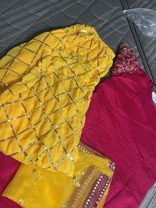 Designer Embroidered Silk Blouse in size m