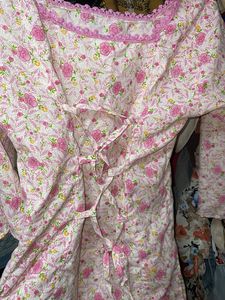 Women's Barbie Pink Floral Print Corset Kurta