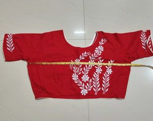 Red Embroidered Blouse