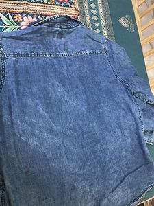 Blue Denim Shirt with Sparkly Pocket