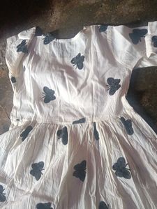 Chic Butterfly Print Midi Dress