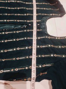 Elegant Teal Kurta Set with Gold Embellishments