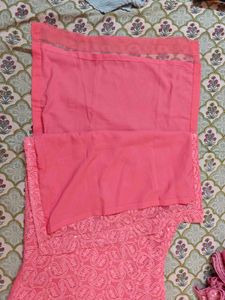 Pink Chikankari georgette Kurta churidar set
