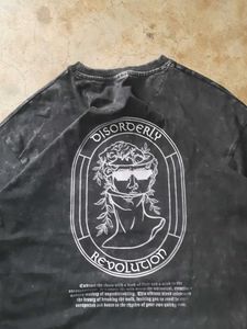 Graphic back Print acid washed Oversized T-Shirt