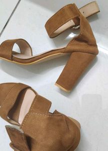 Stylish Suede Brown Heels