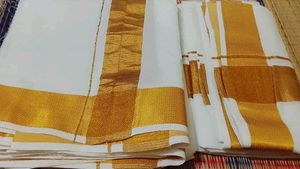 Brand New Dhoti with Double Golden Border