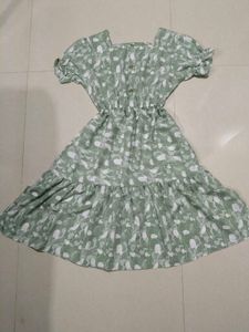 Sage Green Floral Print Midi Dress