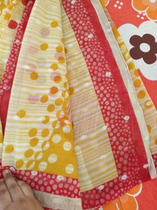 Yellow Polka Dot Saree