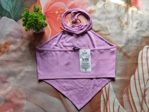 Cute Pink Halter Neck Crop Top