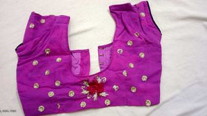 Beautiful Lavender Saree with Floral Embroidery