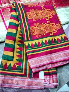 Pink &amp; Yellow Saree