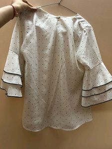 Polka Dot Ruffle Sleeve top