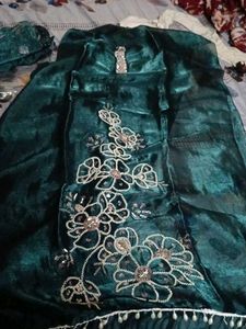 Elegant Teal cut dana Kurta Set