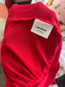 Chic Red Long Sleeve Top
