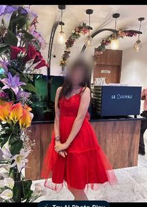 Stunning Red Tiered Party Dress