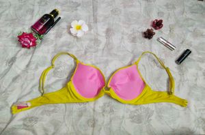 Vibrant Yellow Padded  push-up Bra