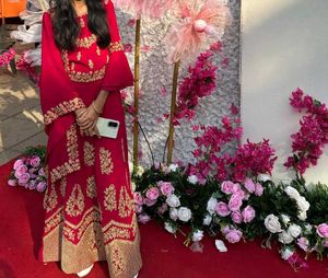 Stunning Red Embellished Lehenga Choli