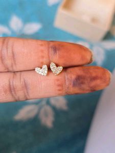 Sparkling Heart Stud Earrings