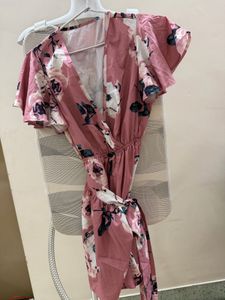 Flowy Floral Wrap Dress