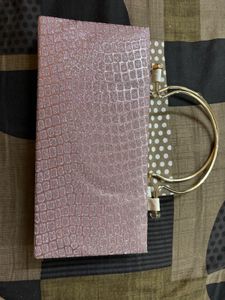 Sparkly Rose Gold Clutch Bag