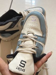 White and Blue Sporty Sneakers