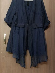 Stylish Blue Open-Front Jacket for L &amp;Xl