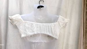 chikankari white top