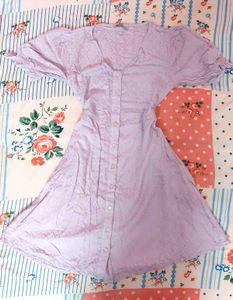 Light Purple Button-Up Mini Dress