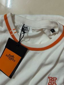 Hermes White Knitted T-Shirt