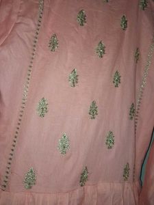 Peach Tiered Anarkali Dress
