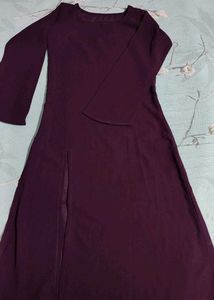 Elegant Purple Kurta with Slit