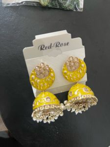 Vibrant Yellow Jhumka Earrings