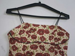 Floral Print Bustier Top