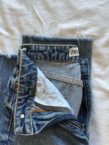 Zara The High Waist Ankle Straight Jeans