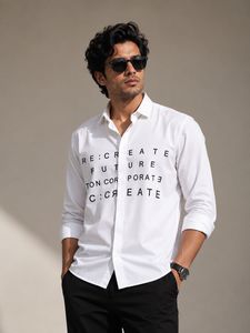 Jack&Jones Men's White Graphic Print Shirt