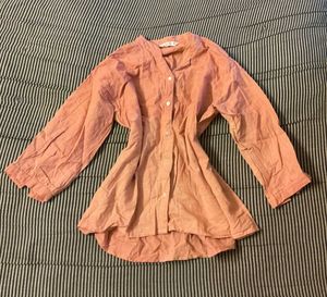 Peach Button-Down Tunic Top