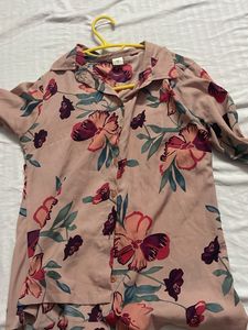 Floral Print Button-Up Shirt