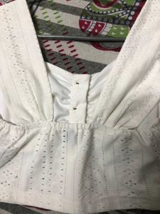 White Eyelet Crop Top