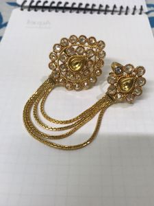 Designer Dual Finger Ring with Chains
